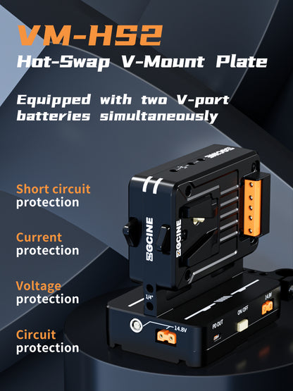 VM-HS2 Hot Swap/Shark Fin Dual Micro V Mount Battery Plate