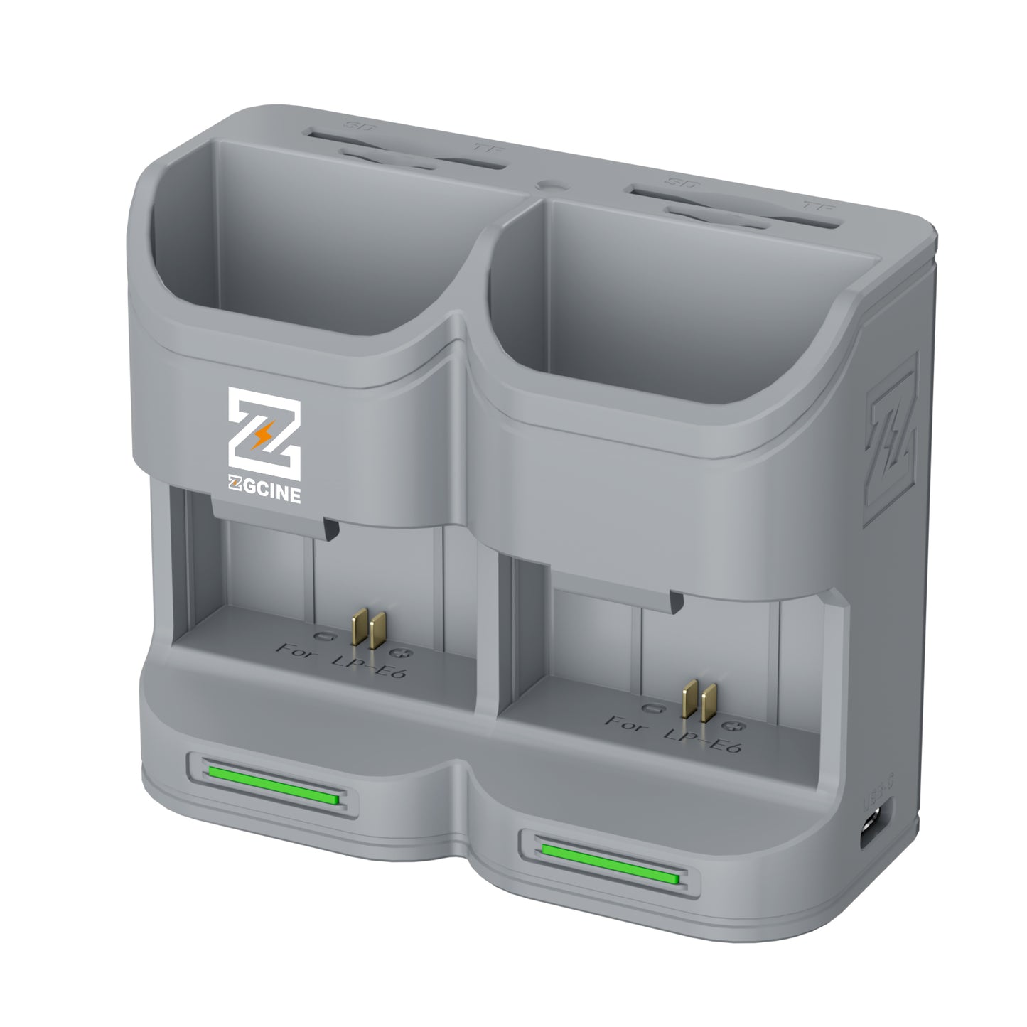 PC2-LPE6P Kit2 Travel Charging Case Kit with 2-Pack high-capacity LP-E6P Battery(2600mAh Grey）