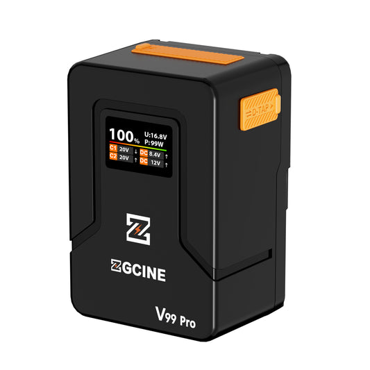 ZG-V99Pro V-Mount Battery Upgraded with PD100W faster charging speed, more ports and real-time smart display function (orange)