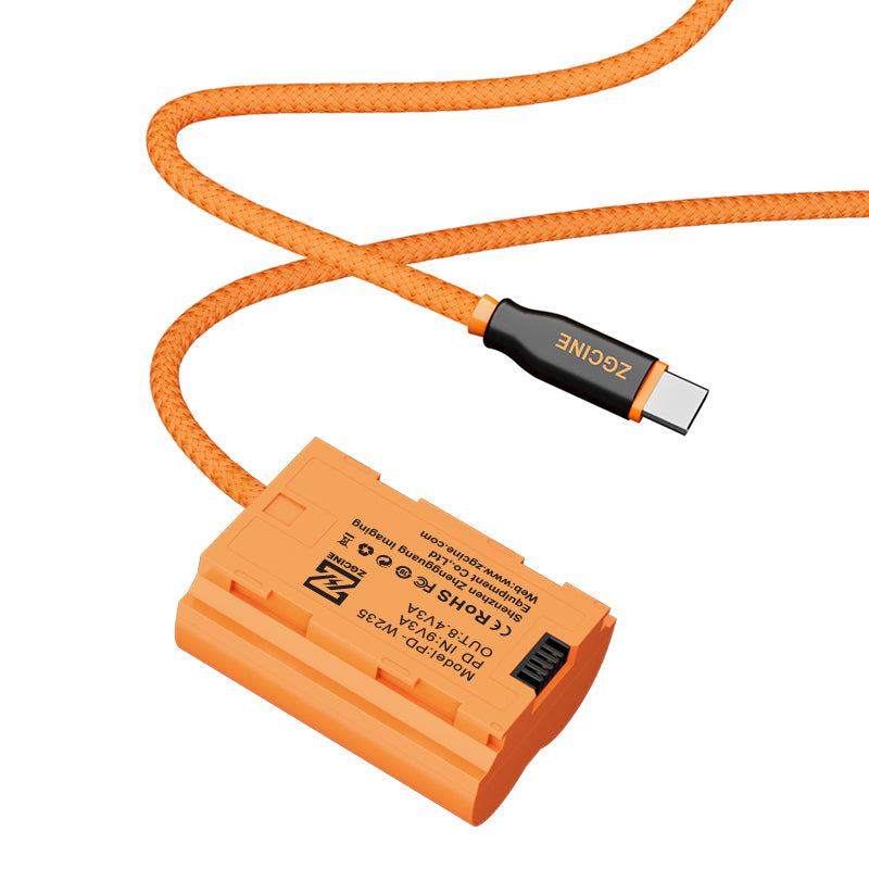 ZGCINE USB-C PD to W235 for Fujifilm Dummy Battery Cable(braided wire）