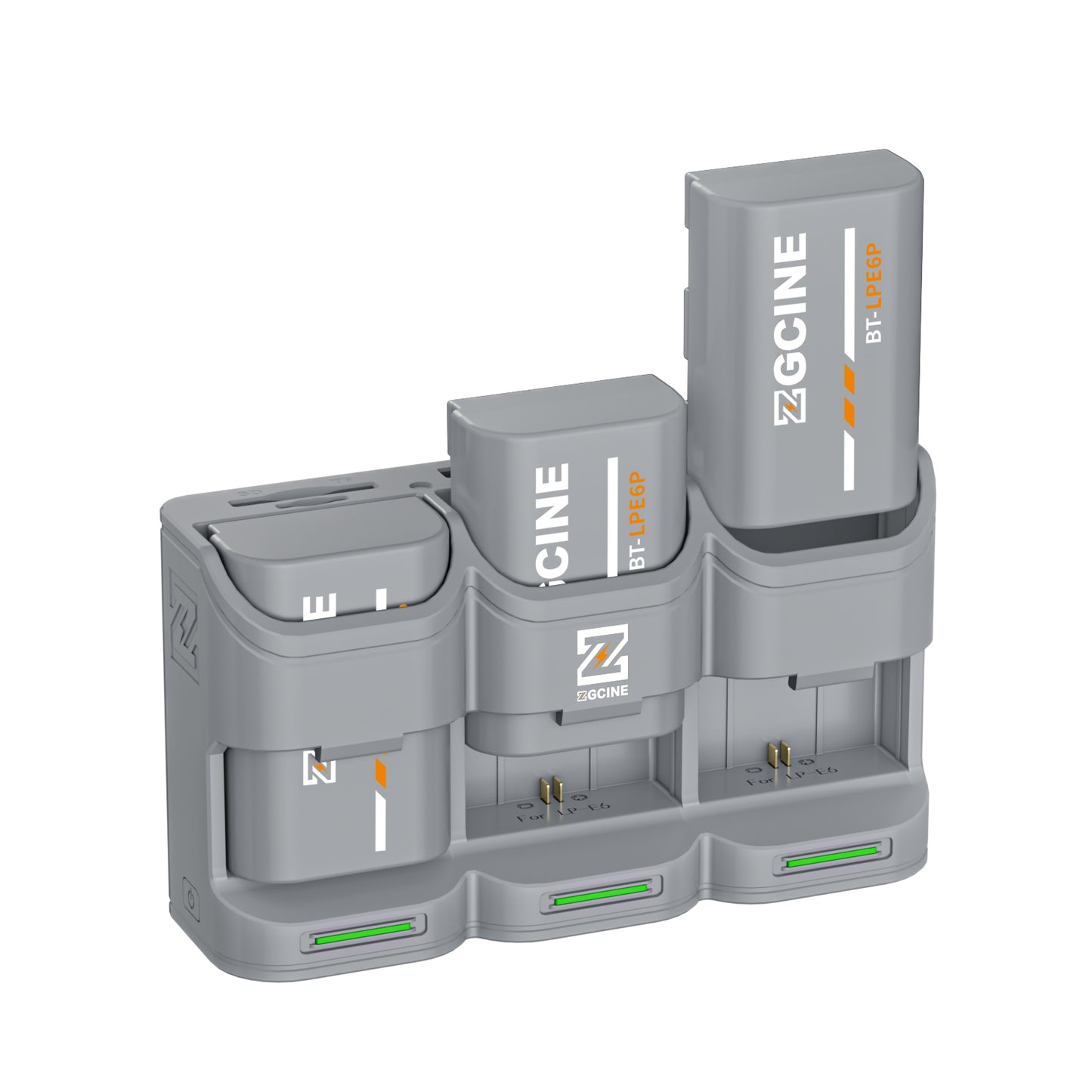 PC3-LPE6P Kit3 Travel Charging Case Kit with 3-Pack high-capacity LP-E6P Battery(2600mAH Grey)