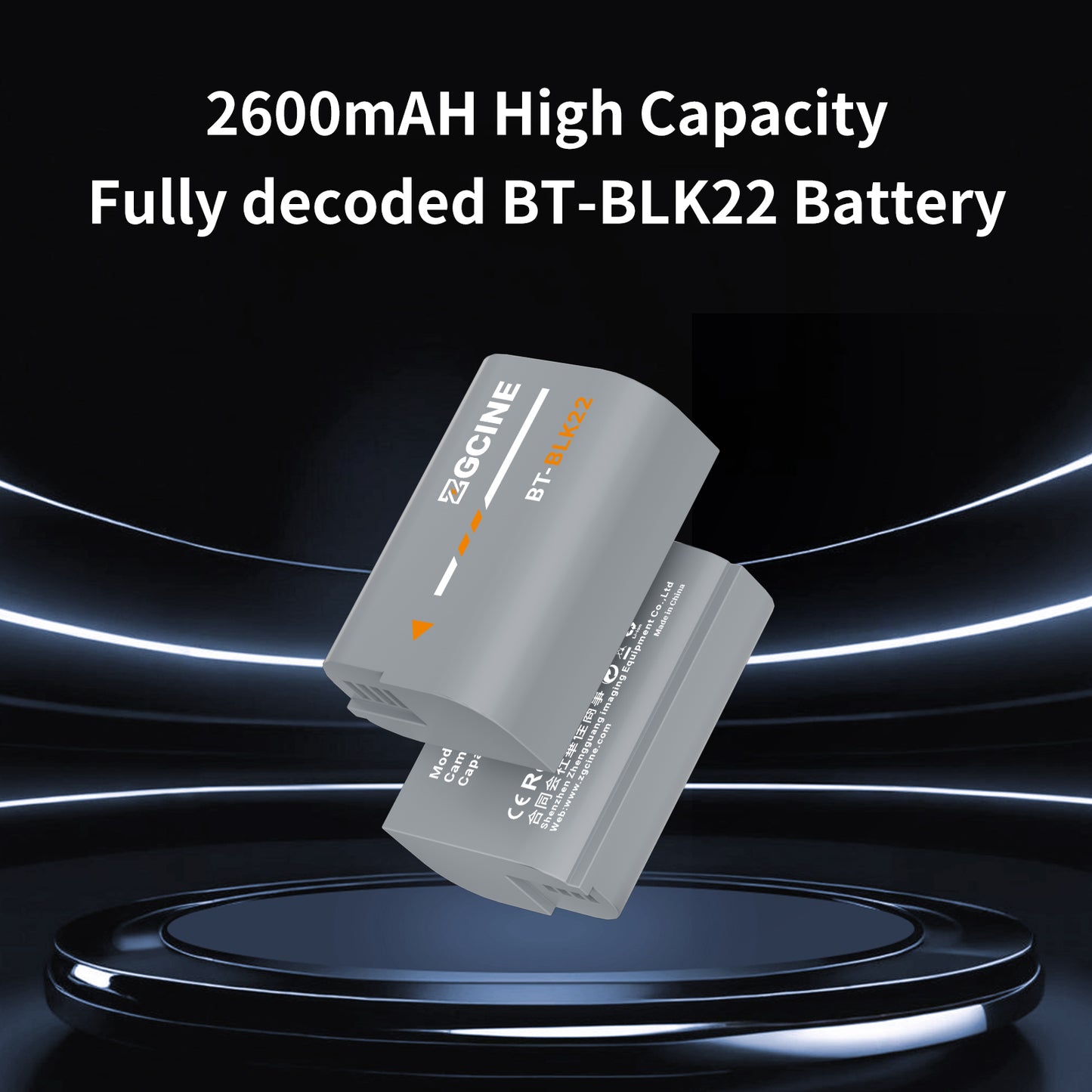 ZGCINE BT-BLK22 Camera Battery for Panasonic LUMIX Camear (2400mAh Grey)