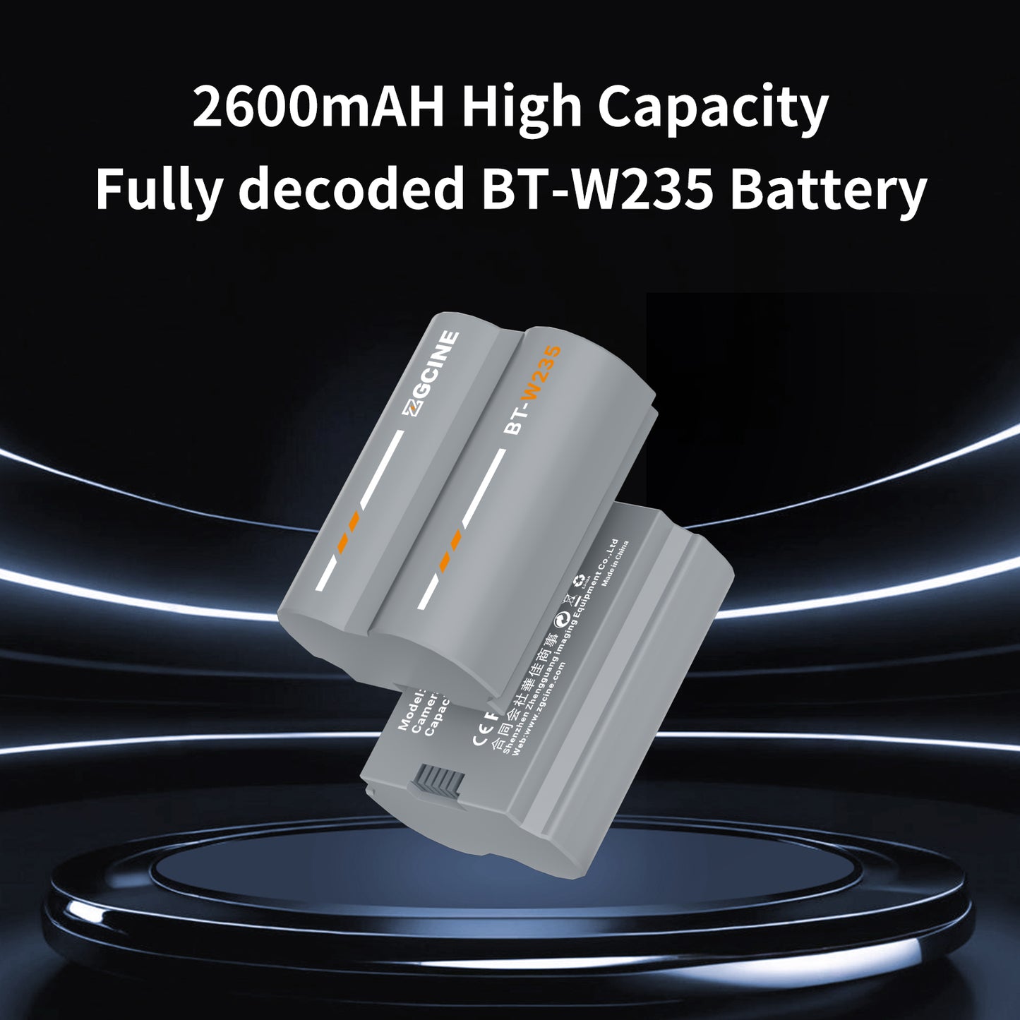 ZGCINE BT-W235 Camera Battery for Fujifilm Camera (2400mAh Grey)