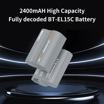 ZGCINE BT-EL15C Camera Battery for Nikon Camera (2400mAh Grey)