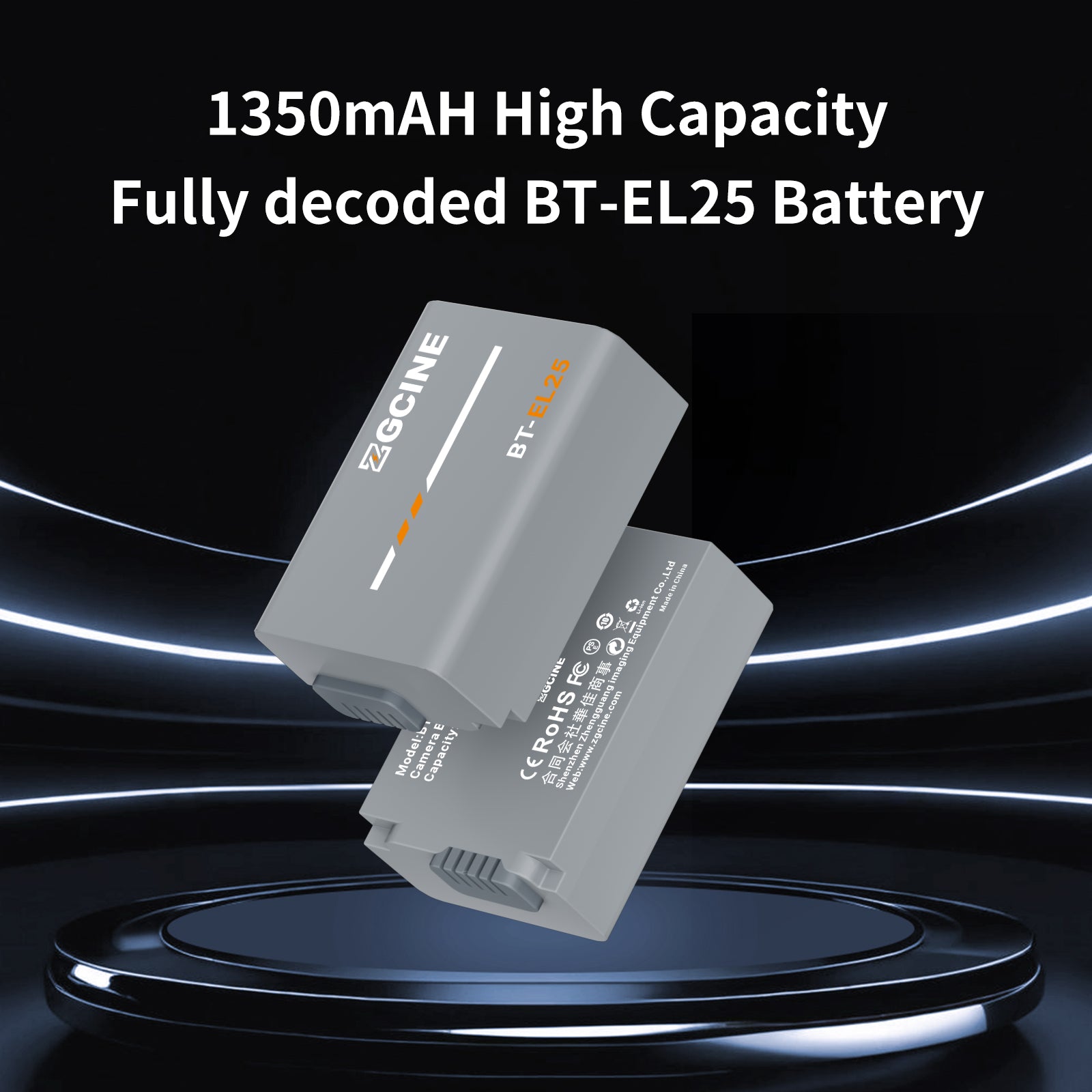 ZGCINE BT-EL25 Camera Battery for NikonZ30, Z50,and Zfc Cameras (1280m