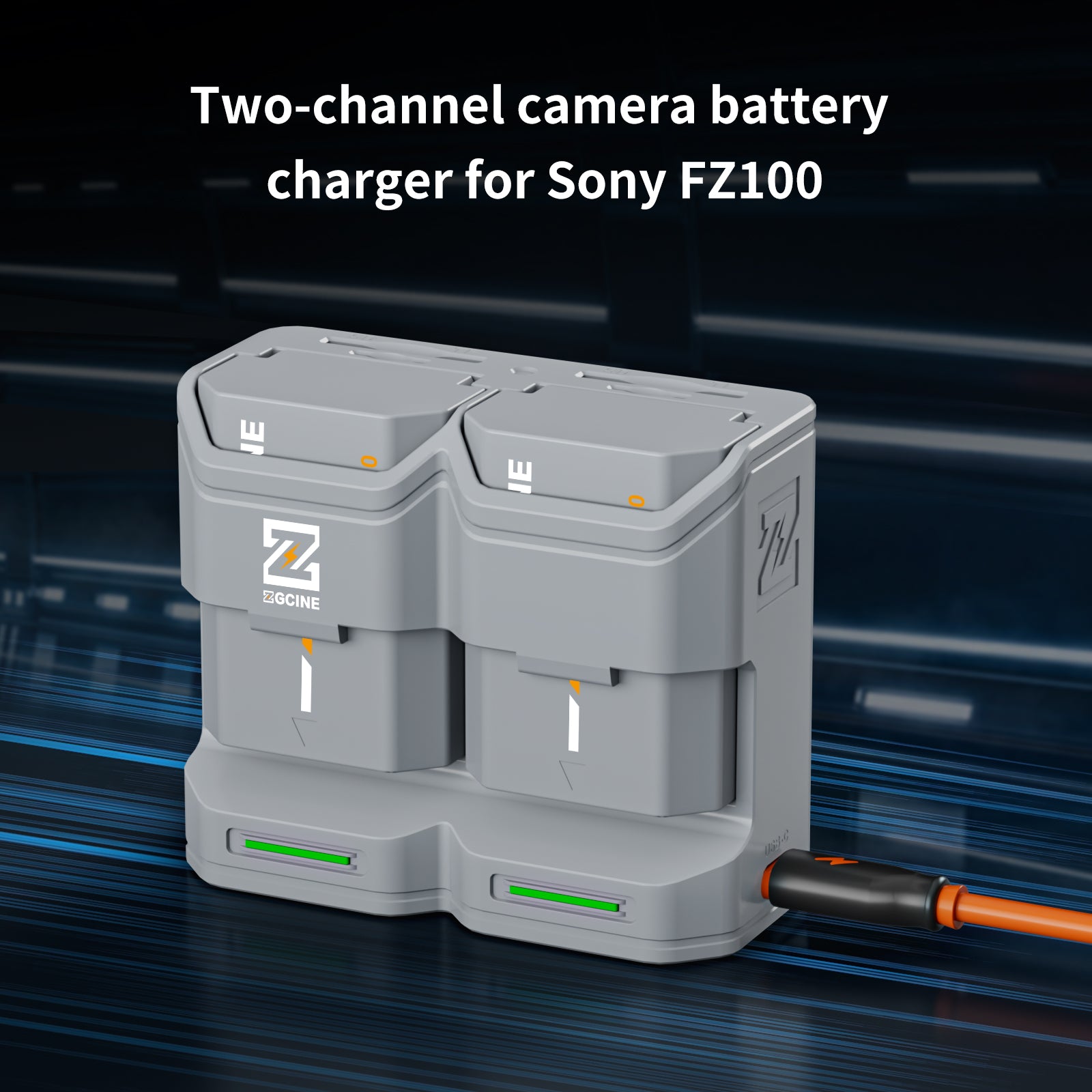 Zgcine Charging Case voor 2x Sony NP-FZ100 accu's Zgcine Charging Case voor 2x Sony NP-FZ100 accu's