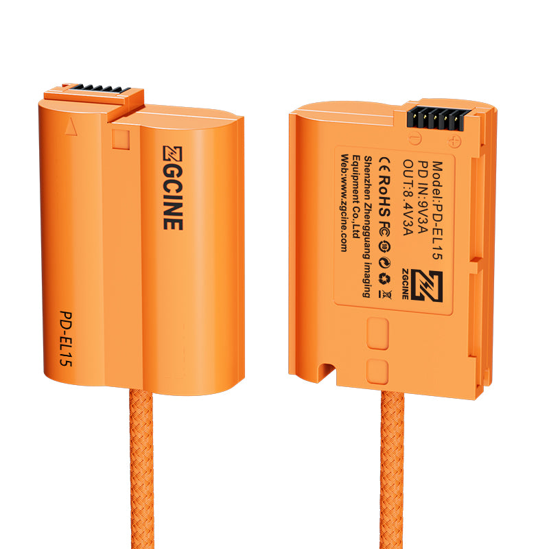 ZGCINE USB-C PD to EL15 for Nikon Dummy Battery Cable(braided wire)