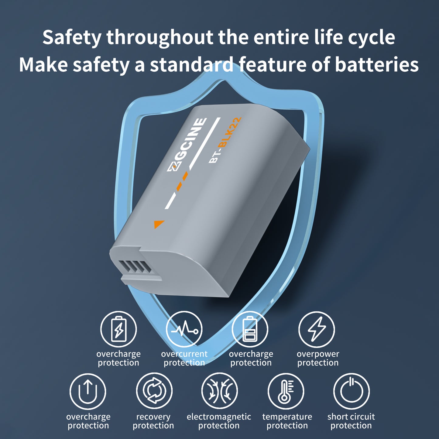 ZGCINE BT-BLK22 Camera Battery for Panasonic LUMIX Camear (2400mAh Grey)