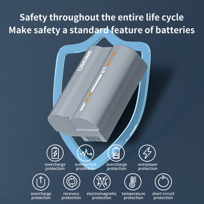 ZGCINE BT-EL15C Camera Battery for Nikon Camera (2400mAh Grey)