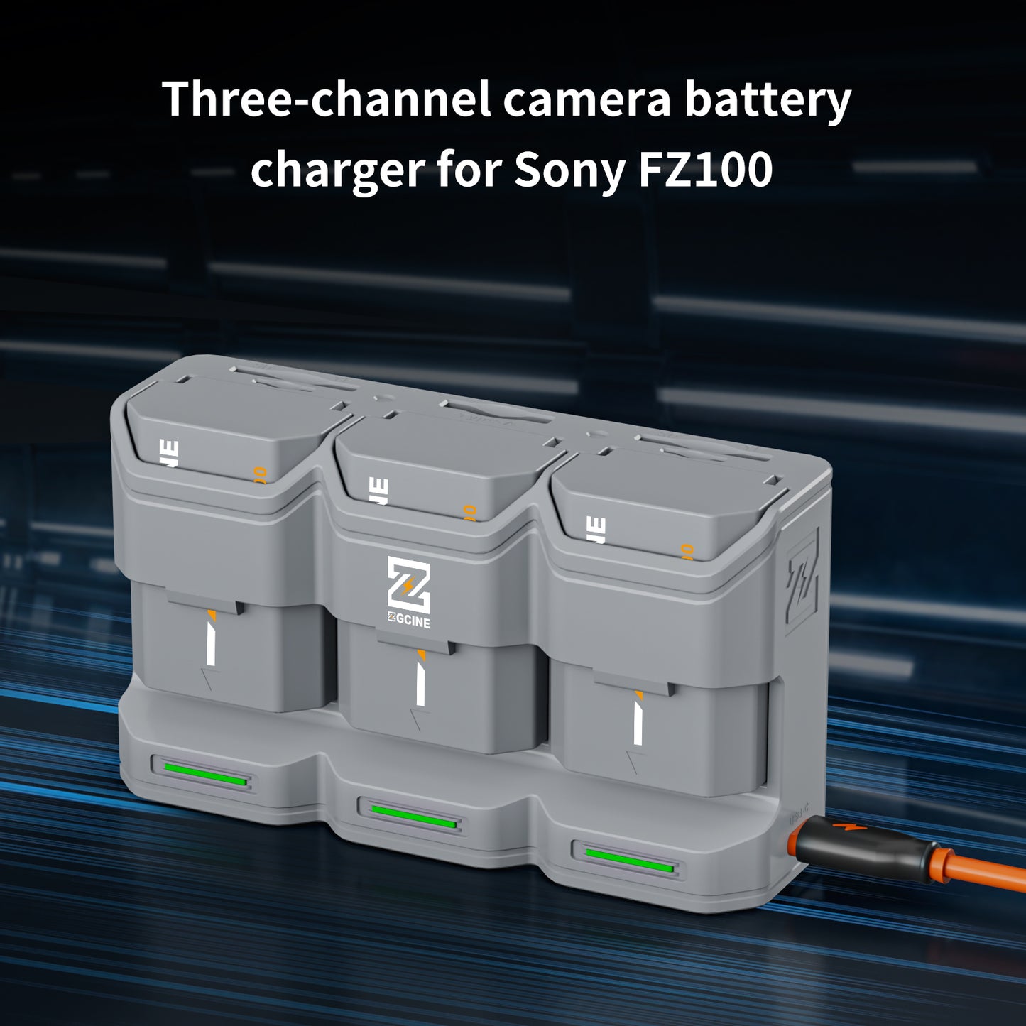 PC3-FZ100 Kit3 Travel Charging Case Kit with 3-Pack high-capacity NP-FZ100 Battery(2600mAH Grey)