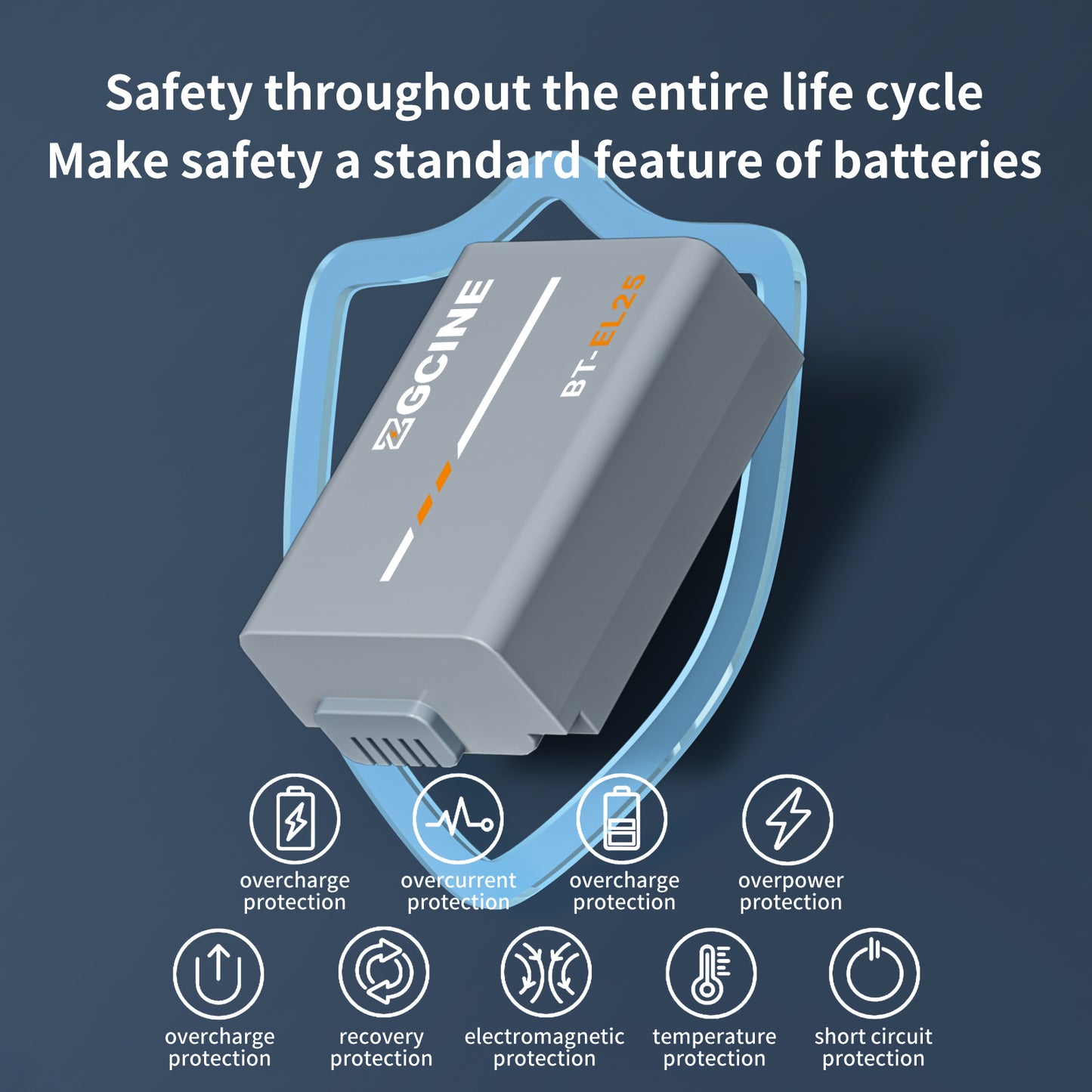 ZGCINE BT-EL25 Camera Battery for NikonZ30, Z50,and Zfc Cameras (1280mAh Grey)