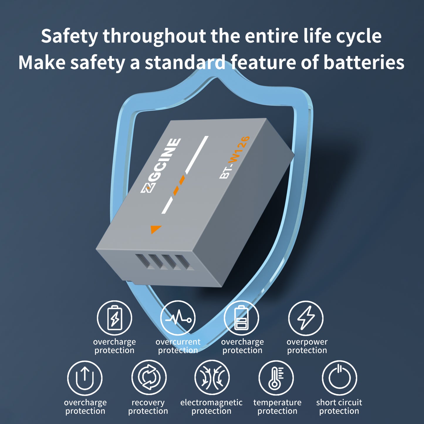 ZGCINE BT-W126 Camera Battery for Fujifilm Camera (1050mAh Grey)