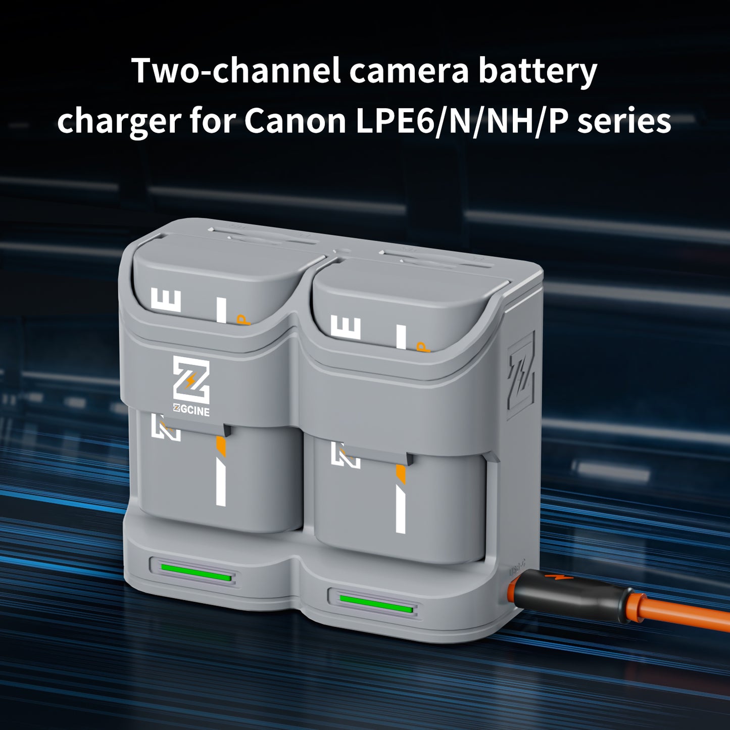 PC2-LPE6 Travel Charging Case for Canon LPE6/E6NH/E6P Camera Battery(Grey）