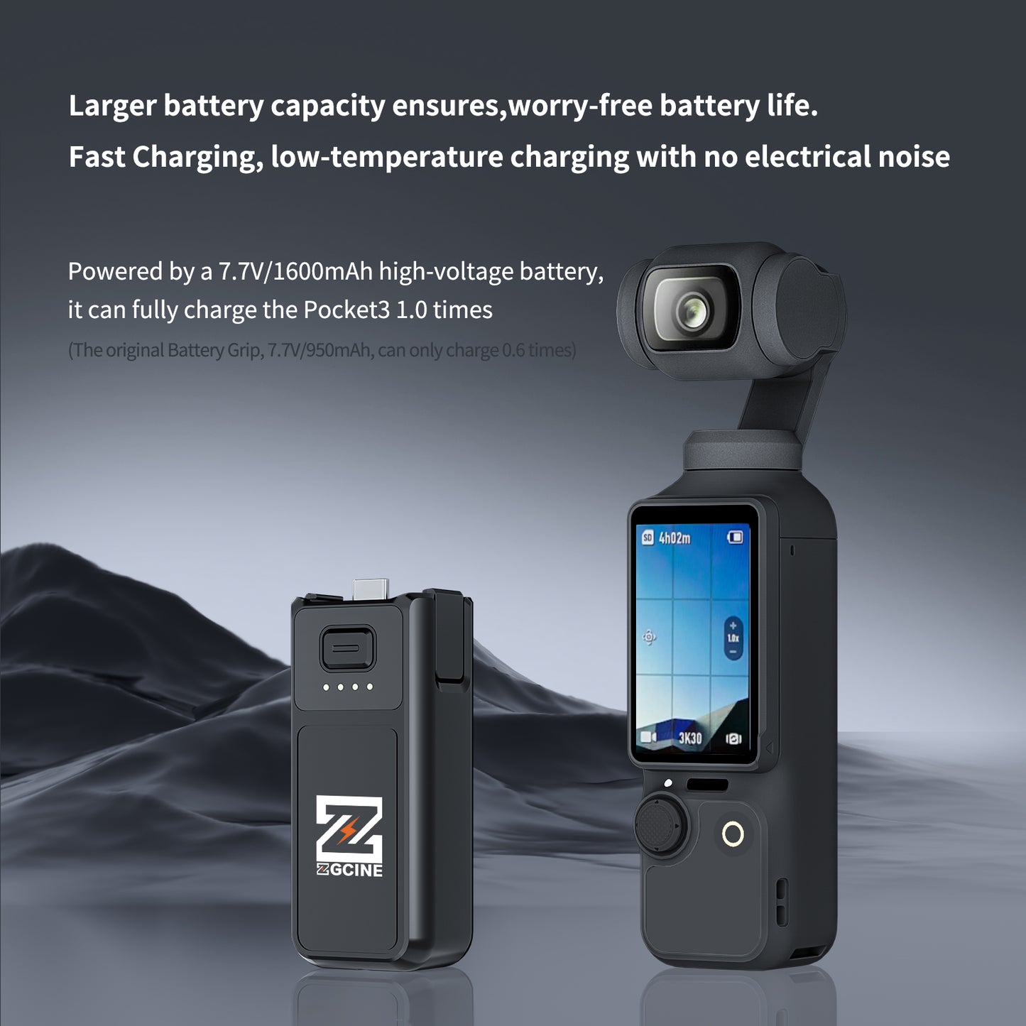 PK-H01 Battery Grip for DJI OSMO Pocket3 Camera