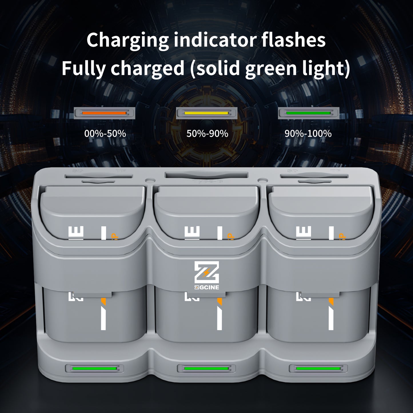 PC3-LPE6 Travel Charging Case for Canon LPE6/NH/E6P Battery(Grey）