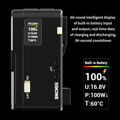 ZGCINE VM-HS1 Internal battery hot-swap V-mount battery plate with multi-port output and countdown reminder function for RED/Arri and other Cameras that are turned on for a long time (Black）