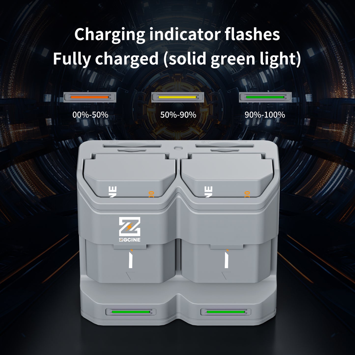 PC2-FZ100 Kit2 Travel Charging Case Kit with 2-Pack high-capacity NP-FZ100 Battery(2600mAh Grey）