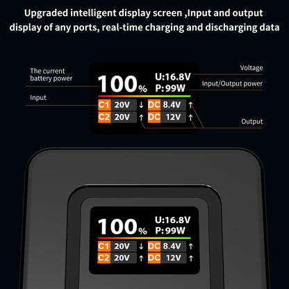 ZG-V99Pro V-Mount Battery Upgraded with PD100W faster charging speed, more ports and real-time smart display function (black)