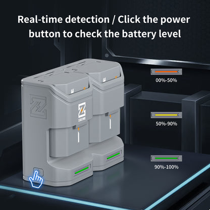 PC2-FZ100 Kit2 Travel Charging Case Kit with 2-Pack high-capacity NP-FZ100 Battery(2600mAh Grey）