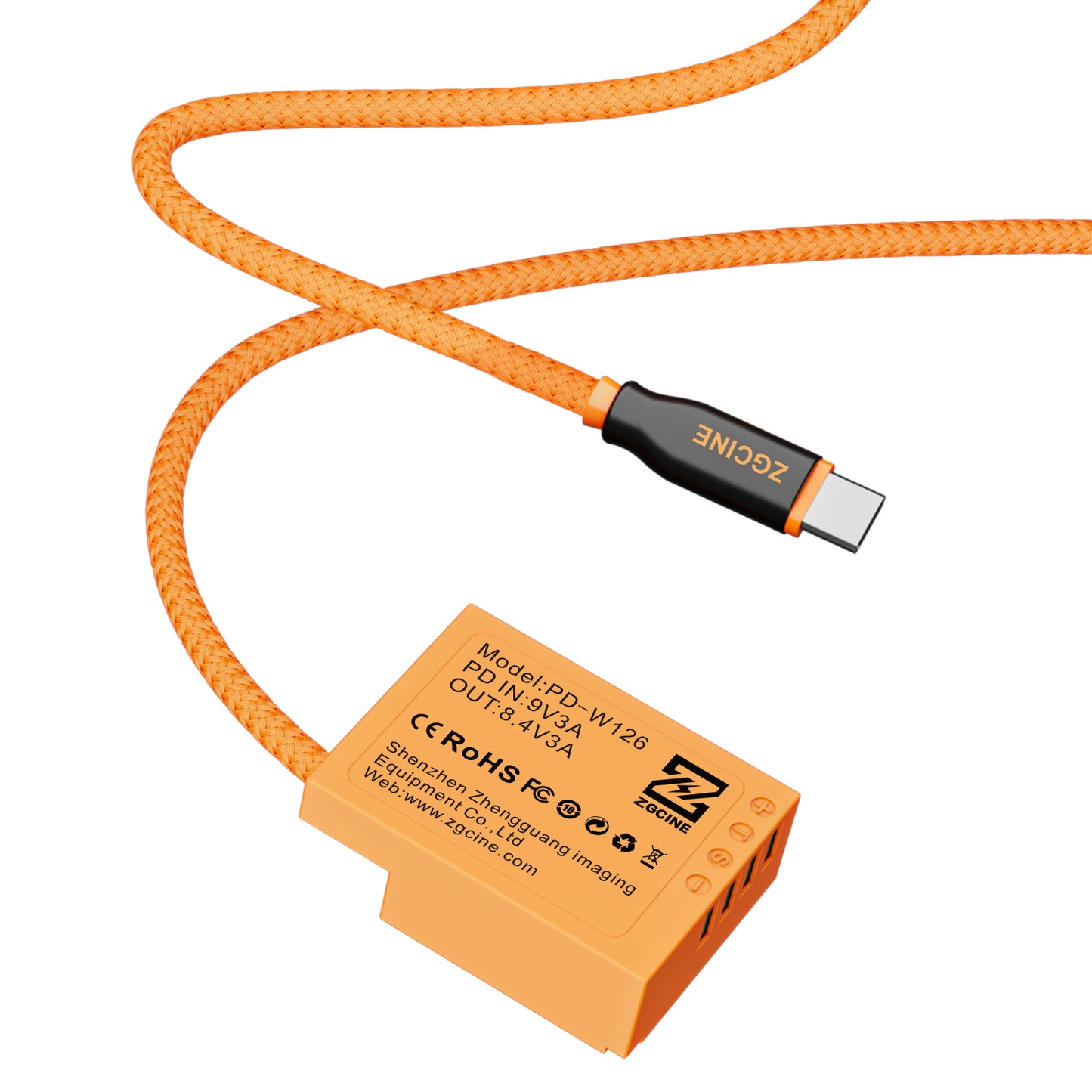 ZGCINE USB-C PD to W126 for Fujifilm Dummy Battery Cable(braided wire)