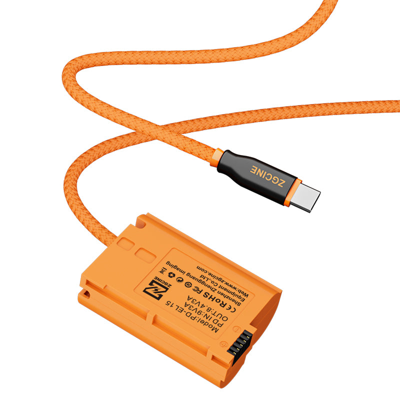 ZGCINE USB-C PD to EL15 for Nikon Dummy Battery Cable(braided wire)