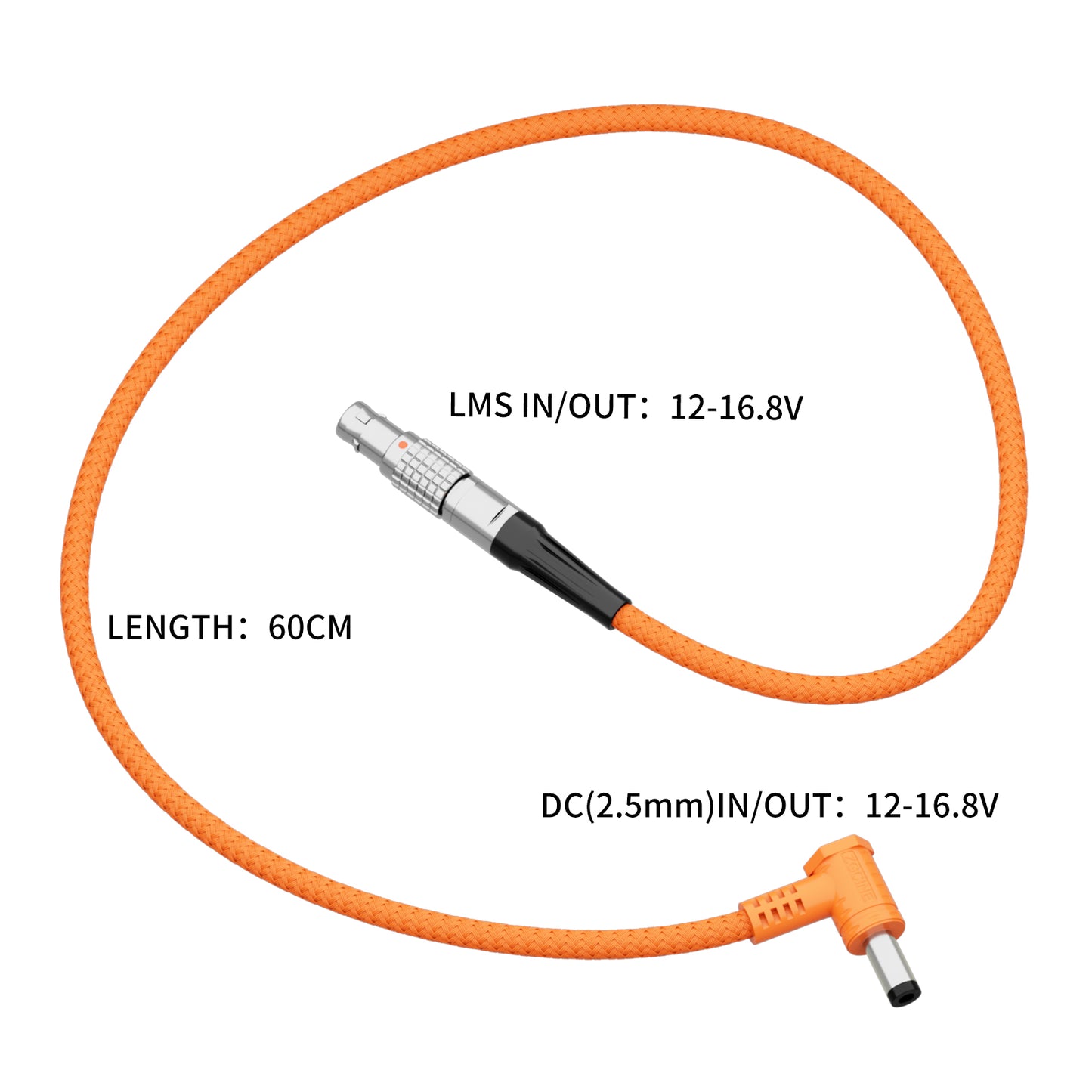 LEMO Straight 2Pin to DC5.5*2.5 Power Cable for Teradek Bolt,Atomos, SmallHD Monitors