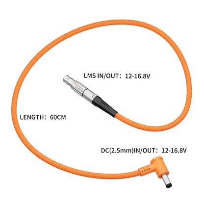 LEMO Straight 2Pin to DC5.5*2.5 Power Cable for Teradek Bolt,Atomos, SmallHD Monitors