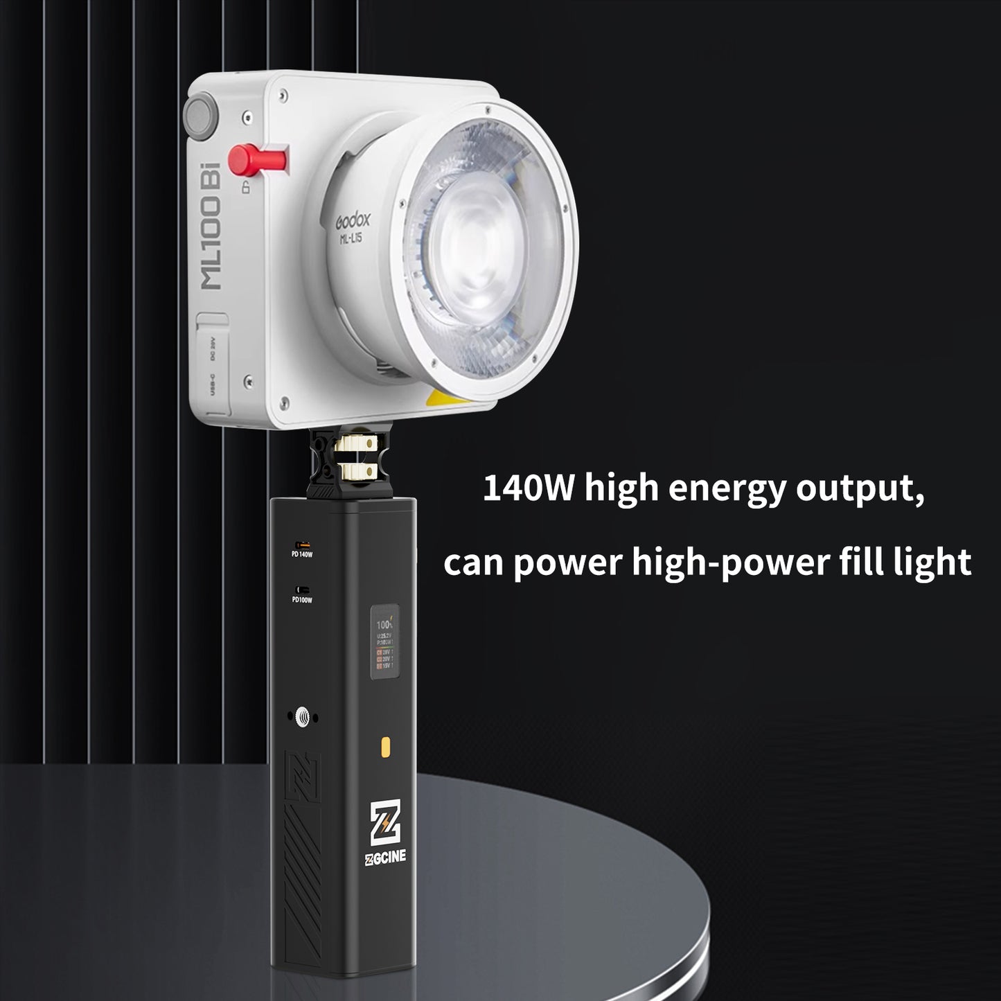 ZG-H110 Battery Grip Support USBC PD3.1 140W Input/Output With OLED Display