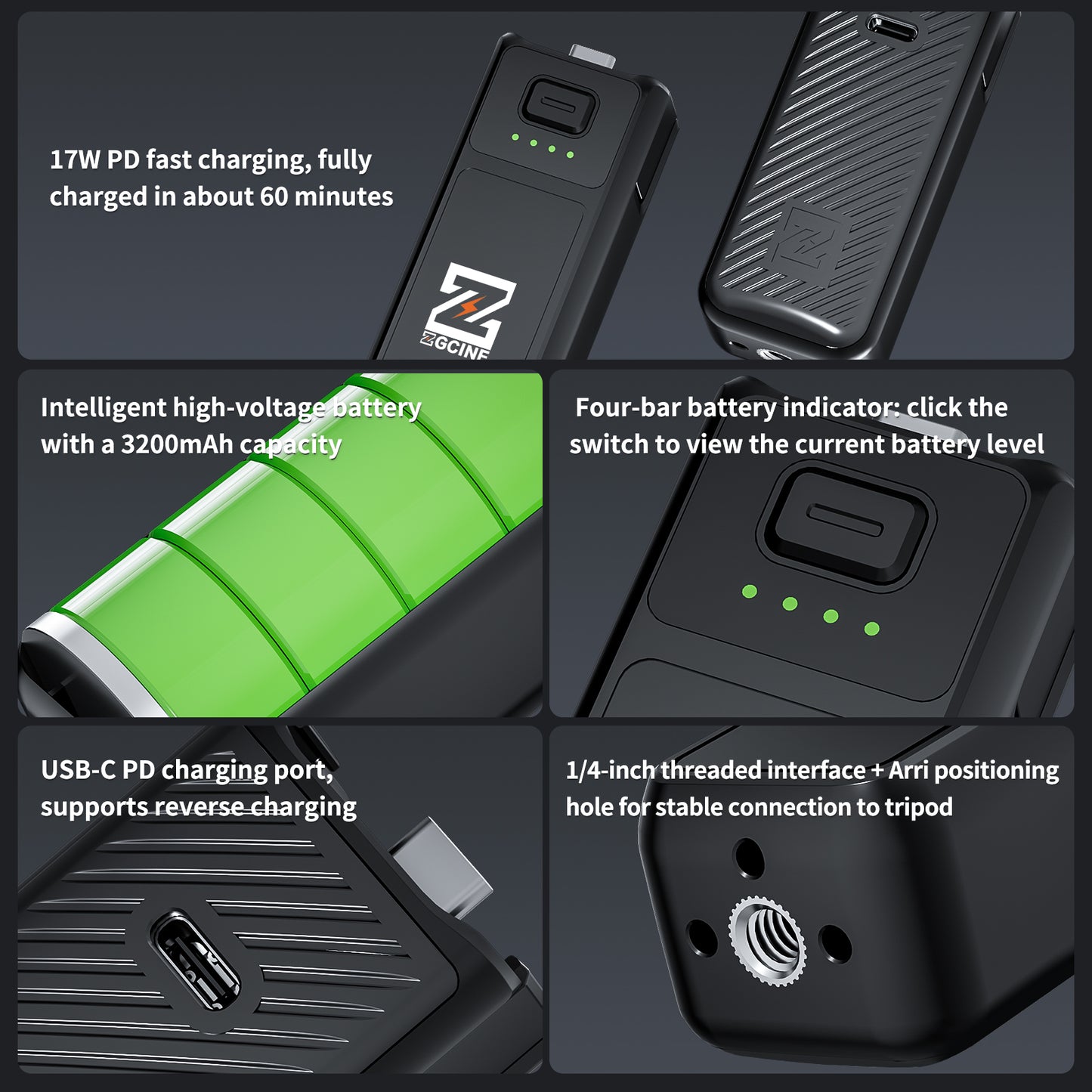 PK-H01 Battery Grip for DJI OSMO Pocket3 Camera