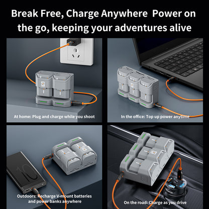 PC2-FZ100 Kit2 Travel Charging Case Kit with 2-Pack high-capacity NP-FZ100 Battery(2600mAh Grey）