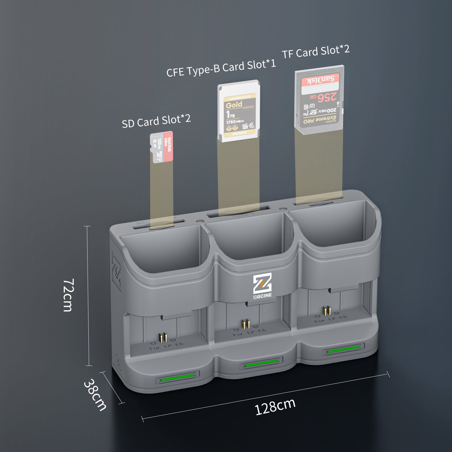 PC3-LPE6P Kit3 Travel Charging Case Kit with 3-Pack high-capacity LP-E6P Battery(2600mAH Grey)