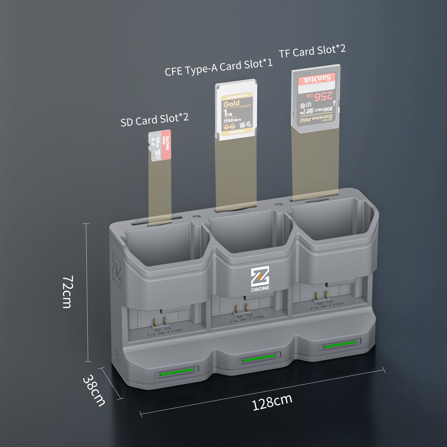 PC3-FZ100 Travel Charging Case for SONY NP-FZ100 Camera Battery(Grey）