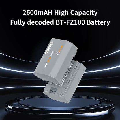 ZGCINE BT-FZ100 Camera Battery for SONY Camera (2600mAh Grey)