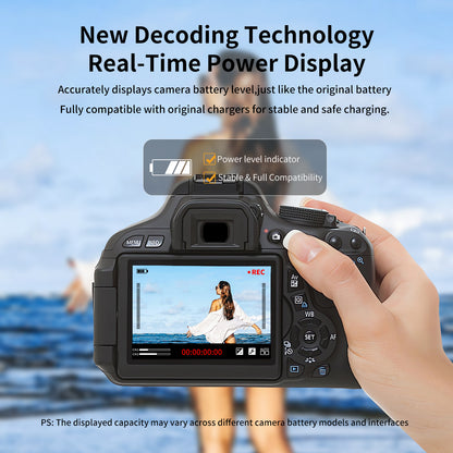 PC2-LPE6P Kit2 Travel Charging Case Kit with 2-Pack high-capacity LP-E6P Battery(2600mAh Grey）