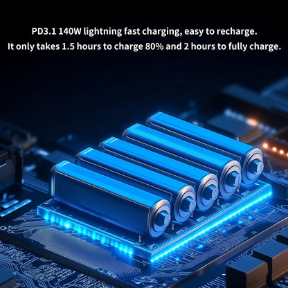 ZG-X222 V-Mount Battery 222Wh, PD3.1 140W Input/Output, with Dual USB-C, 3-D-TAP, Dual DC Port, 1.4in Digital Display(black)