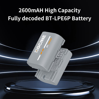 PC3-LPE6P Kit3 Travel Charging Case Kit with 3-Pack high-capacity LP-E6P Battery(2600mAH Grey)