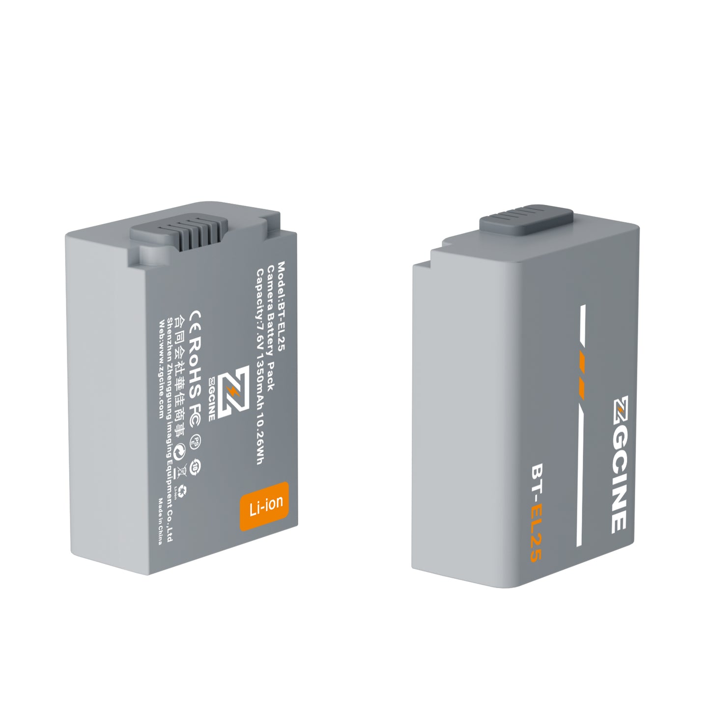 ZGCINE BT-EL25 Camera Battery for NikonZ30, Z50,and Zfc Cameras (1280mAh Grey)