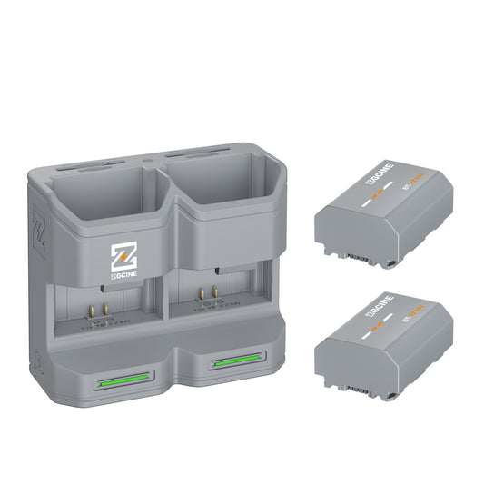 PC2-FZ100 Kit2 Travel Charging Case Kit with 2-Pack high-capacity NP-FZ100 Battery(2600mAh Grey）