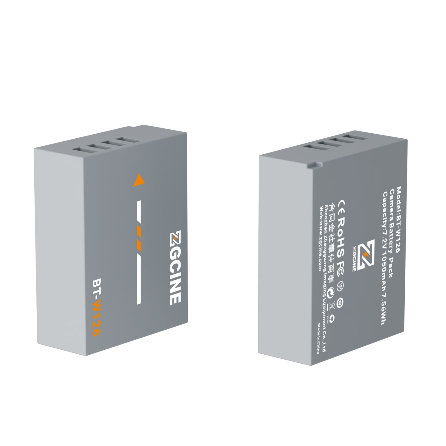 ZGCINE BT-W126 Camera Battery for Fujifilm Camera (1050mAh Grey)