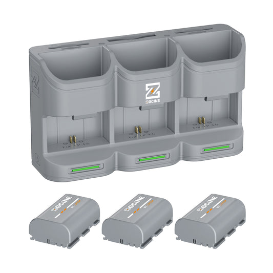 PC3-LPE6P Kit3 Travel Charging Case Kit with 3-Pack high-capacity LP-E6P Battery(2600mAH Grey)