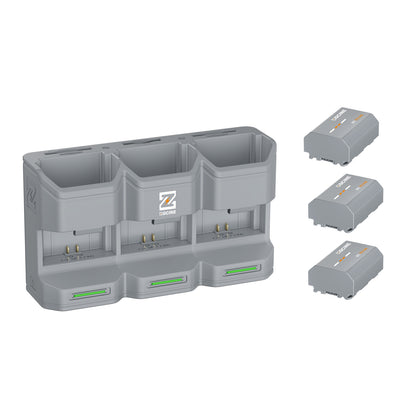 PC3-FZ100 Kit3 Travel Charging Case Kit with 3-Pack high-capacity NP-FZ100 Battery(2600mAH Grey)