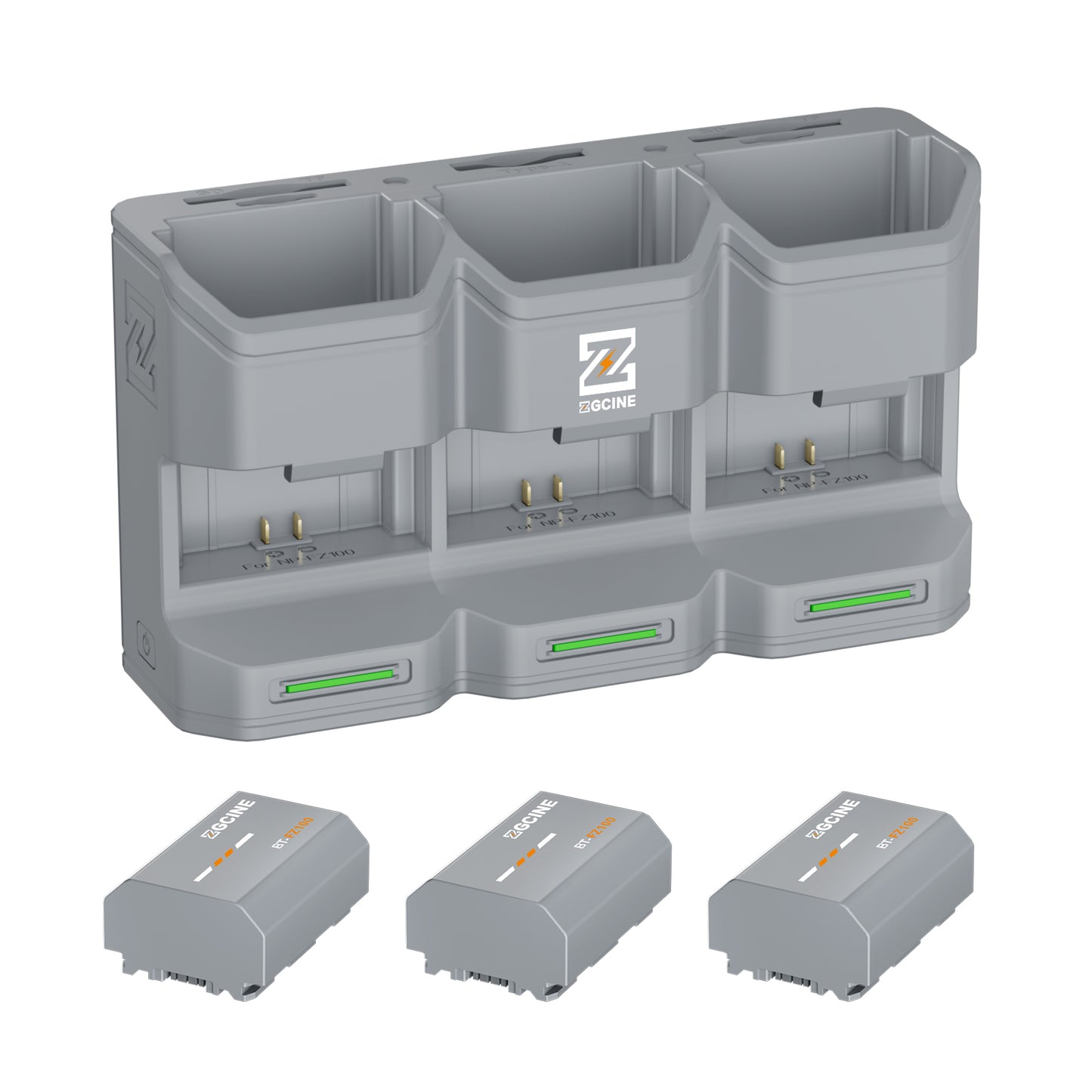 PC3-FZ100 Kit3 Travel Charging Case Kit with 3-Pack high-capacity NP-FZ100 Battery(2600mAH Grey)