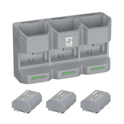 PC3-FZ100 Kit3 Travel Charging Case Kit with 3-Pack high-capacity NP-FZ100 Battery(2600mAH Grey)