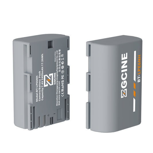 ZGCINE BT-LPE6NH Camera Battery for Canon Camera (2400mAh Grey)