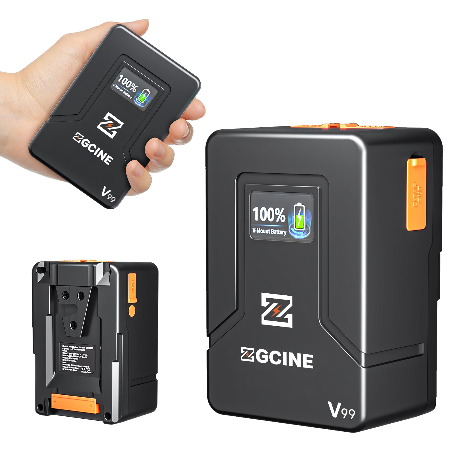 ZGCINE ZG-V99 V-mount Battery 99WH 6800mAh Pocket Size with PD Fast Ch
