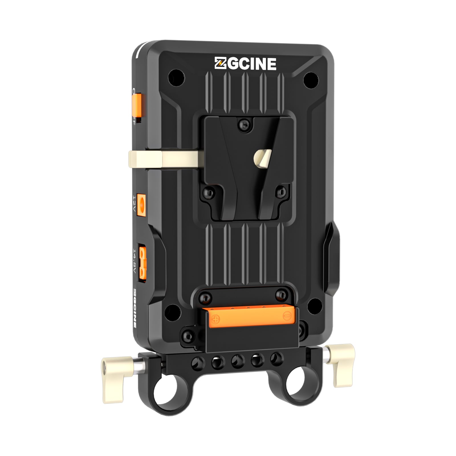 ZGCINE VM-VP1 V-Mount Battery Adapter Plate Kit (USB-C PD/DC/D-TAP/USB-A, 15mm Rod Clamp Arm)